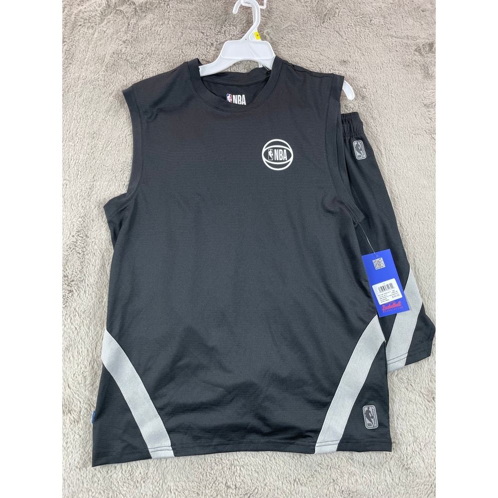 NWT NBA Black Tank Top and Shorts Set - Basketball Outfit - Activewear - Size M‎